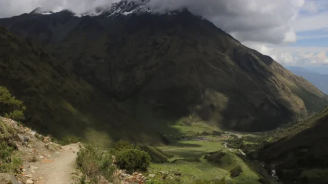 View of the village of Humantay Lagoon