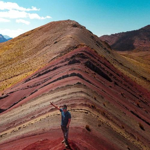 Red mountain range of the Andes
