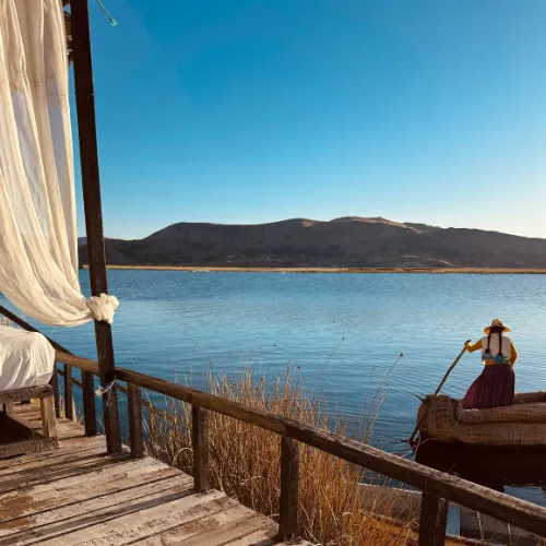 Views of Lake Titicaca from the hotel.
