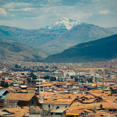 Views of the Sacred Valley mountains from Cusco